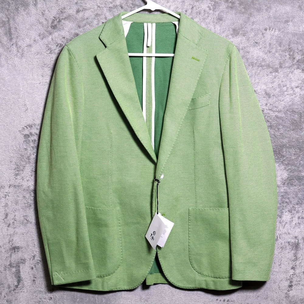 Tiki Napoli Sport Coat Mens US 40 IT 50 Green New York Two Button Made in Italy